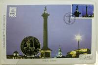 (2005) Монета Гибралтар 2005 год 1 крона "Горацио Нельсон"  Медь-Никель  Буклет с маркой